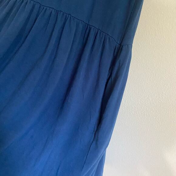 Lilla P Cowl Mini Dress Size S Blue Lagoon Viscose Stretch Shift Sustainable - Picture 4 of 11